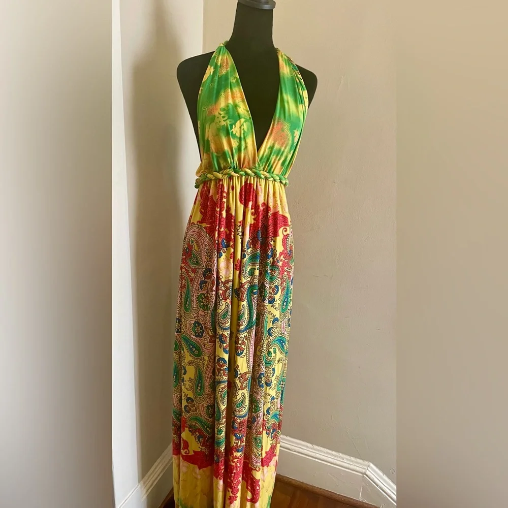 Arden B Green and Yellow Maxi Dress - Picture 2 of 5